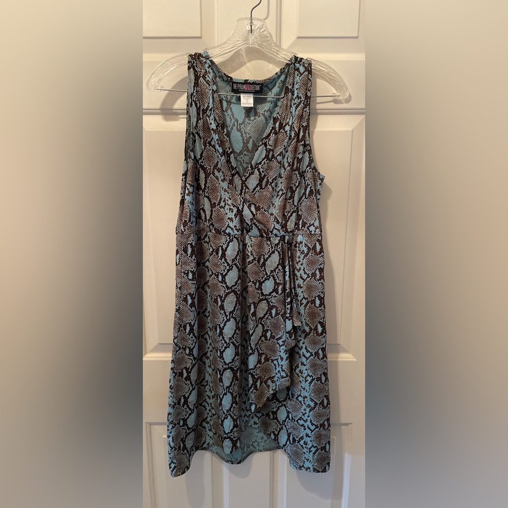 The Pyramid Collection Aqua and Brown Serpent Dress